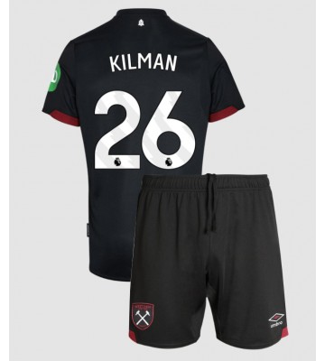 West Ham United Max Kilman #26 Borta Kläder Barn 2024-25 Kortärmad (+ Korta byxor)